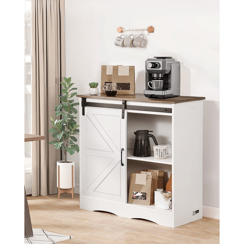 SR245331 - Vintage Multi-Tier Coffee Bar Cabinet with Adjustable Shelves