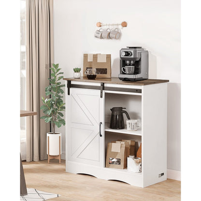SR245331 - Vintage Multi-Tier Coffee Bar Cabinet with Adjustable Shelves