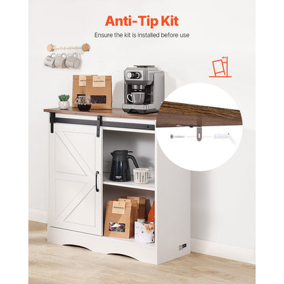 SR245331 - Vintage Multi-Tier Coffee Bar Cabinet with Adjustable Shelves