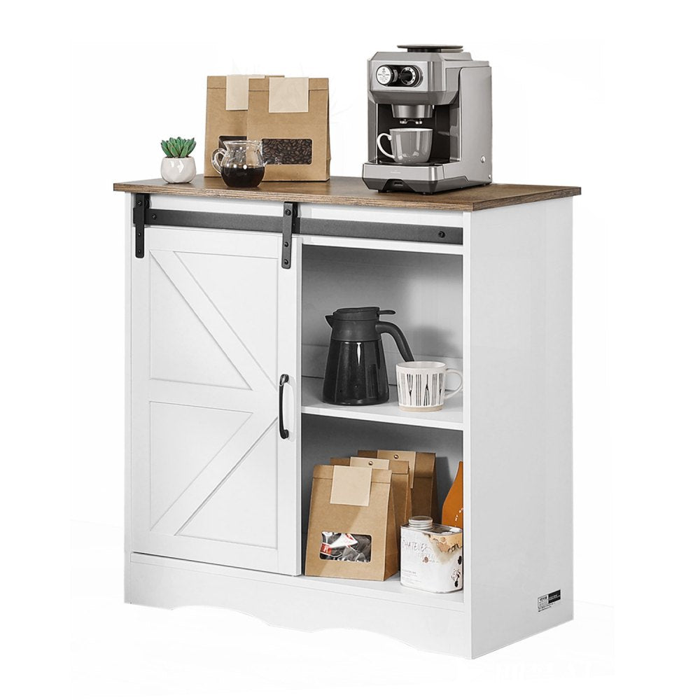 SR245331 - Vintage Multi-Tier Coffee Bar Cabinet with Adjustable Shelves