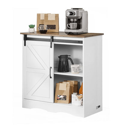 SR245331 - Vintage Multi-Tier Coffee Bar Cabinet with Adjustable Shelves