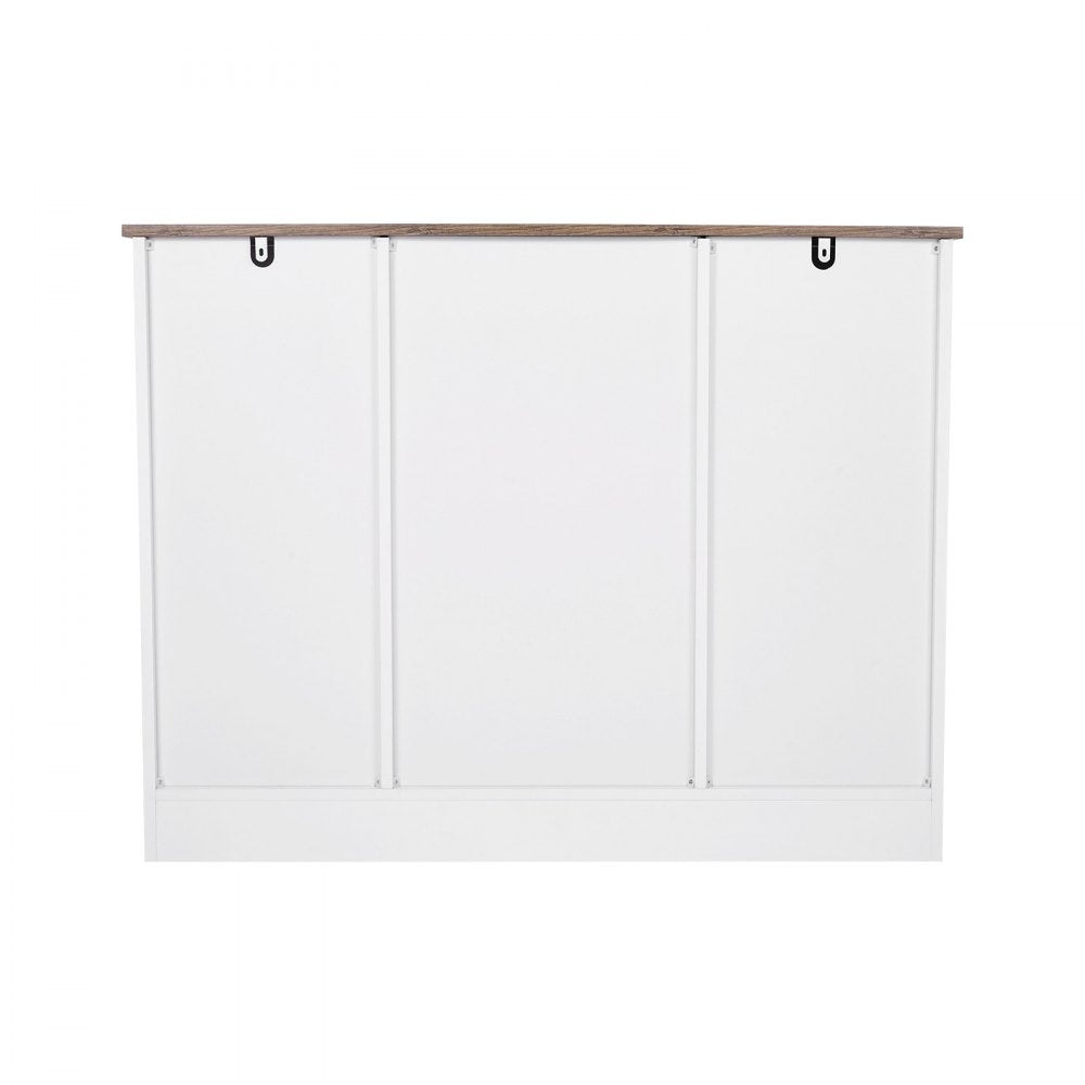 SR245358 - 3-Tier Country-Style Coffee Bar Cabinet with Sliding Barn Doors