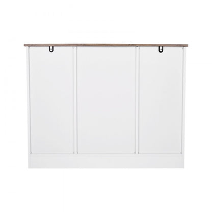 SR245358 - 3-Tier Country-Style Coffee Bar Cabinet with Sliding Barn Doors