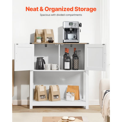 SR241143 - Rustic 31.5" Coffee Bar Cabinet with Open Shelves