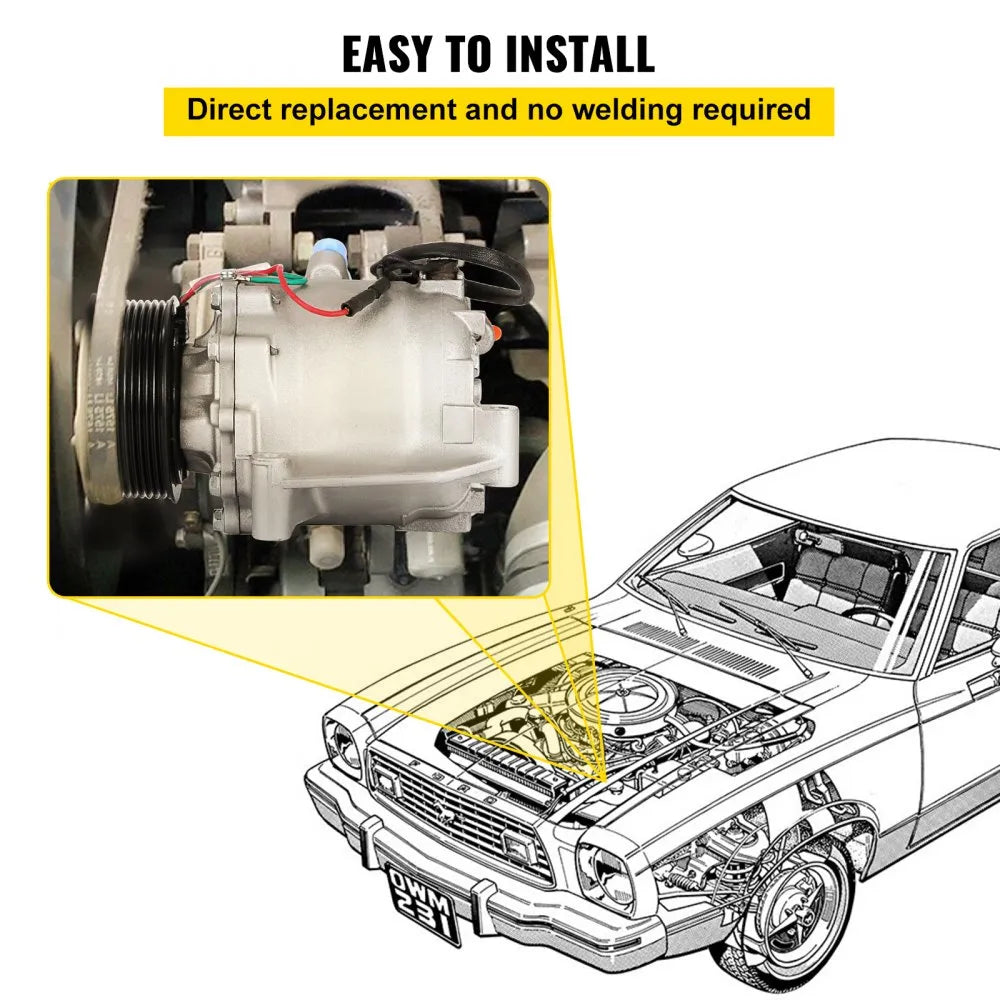 010616708232 - High-Performance AC Compressor for Honda Civic 1.8L (2006-2011)
