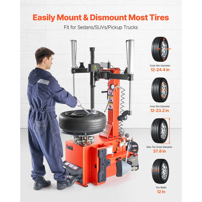 KC-503 - Heavy-Duty Tire Changer for Sedans & Trucks with Adjustable Assist Arm