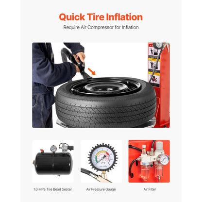 KC-503 - Heavy-Duty Tire Changer for Sedans & Trucks with Adjustable Assist Arm