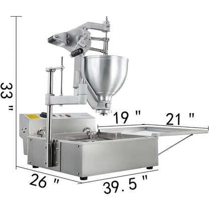 010967075841 - 9L Stainless Steel Mini Donut Fryer with 3 Molds