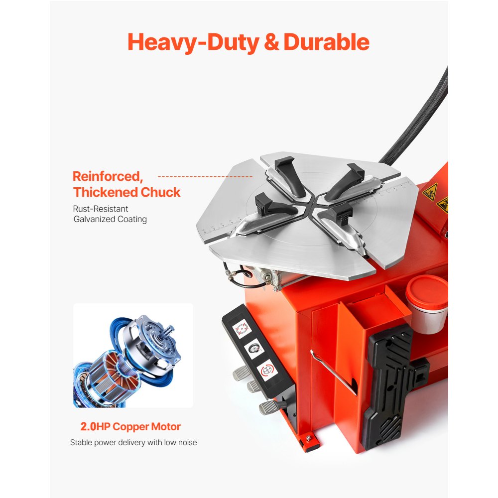 FBL900631 - Electric Tire Changer for Sedans & Trucks with Pressure Gauge