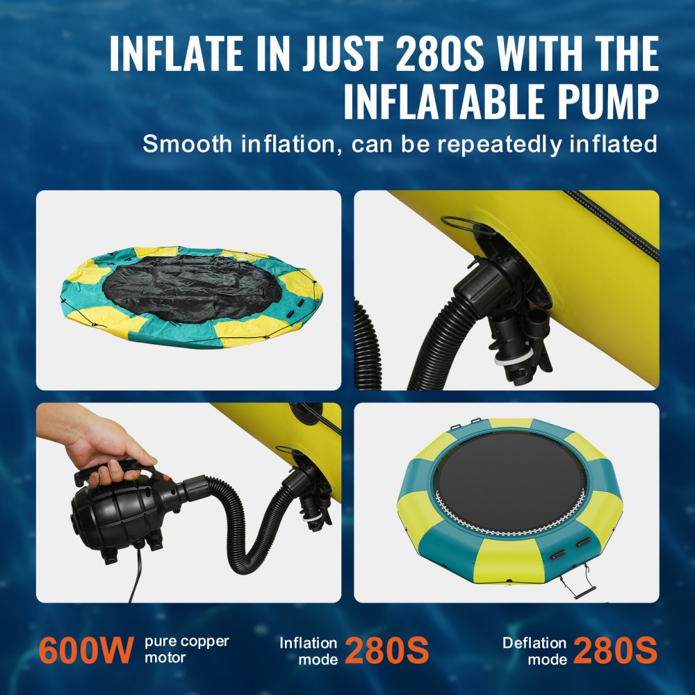 ZT13FTYG-US/EU - 13ft Inflatable Water Bouncer for Pool & Lake Fun