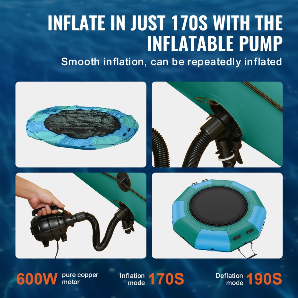 ZT10FTBG-US/EU - Durable 10ft Inflatable Water Bouncer for Lake Fun