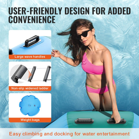 ZT12FTBG-US/EU - 12ft VEVOR Inflatable Water Bouncer for Lakes & Pools