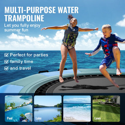 ZT12FTBG-US/EU - 12ft VEVOR Inflatable Water Bouncer for Lakes & Pools