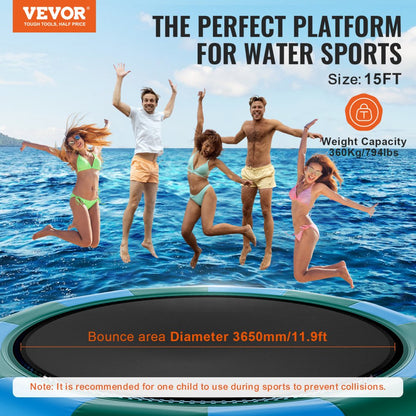 ZT15FTBG-US/EU - 15ft VEVOR Inflatable Water Bouncer for Summer Fun