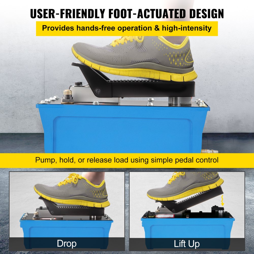 010573304956 - High-Pressure Air Hydraulic Pump with Foot Actuation