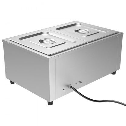 010416571022 - 2 x 12QT Stainless Steel Food Warmer with 1500W Heating