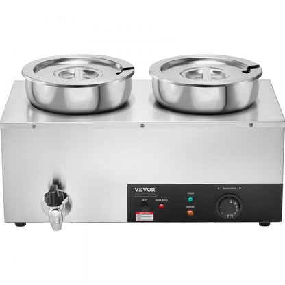 010139207580 - VEVOR Dual 7.4QT Stainless Steel Soup Warmer for Restaurants