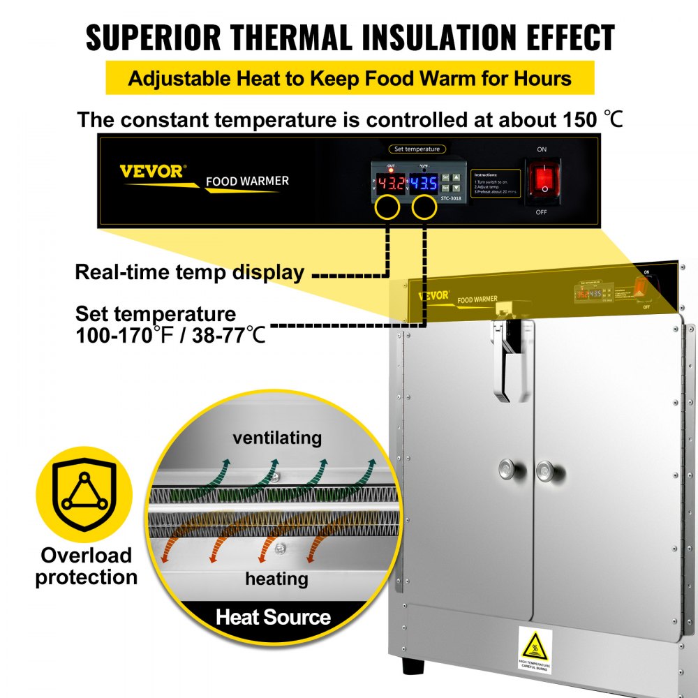 FWHB-251524 - 4-Shelf Aluminum Food Warmer for Pizzerias & Bakeries