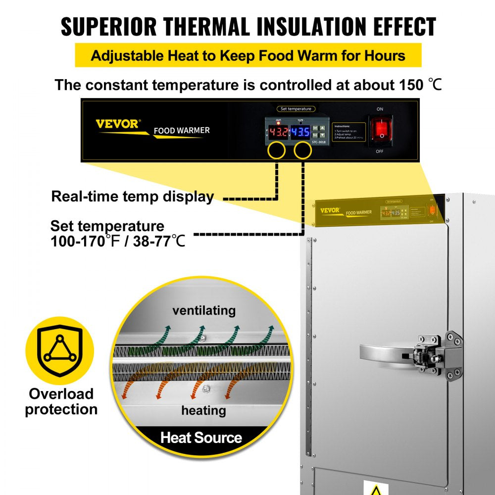 FWHB-191929 - 19" Aluminum Food Warmer with 5 Shelves & Water Tray