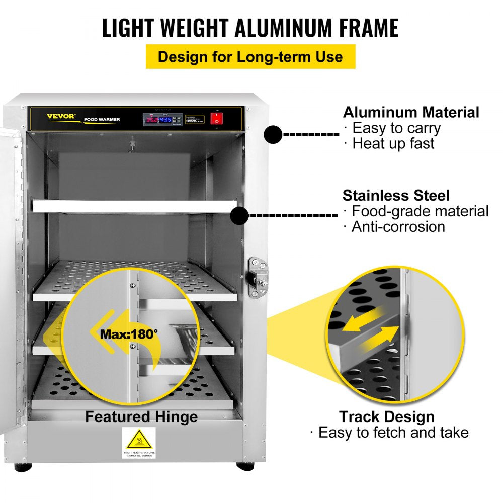 FWHB-161624 - Aluminum Food Warmer with 4 Adjustable Shelves, 150°F