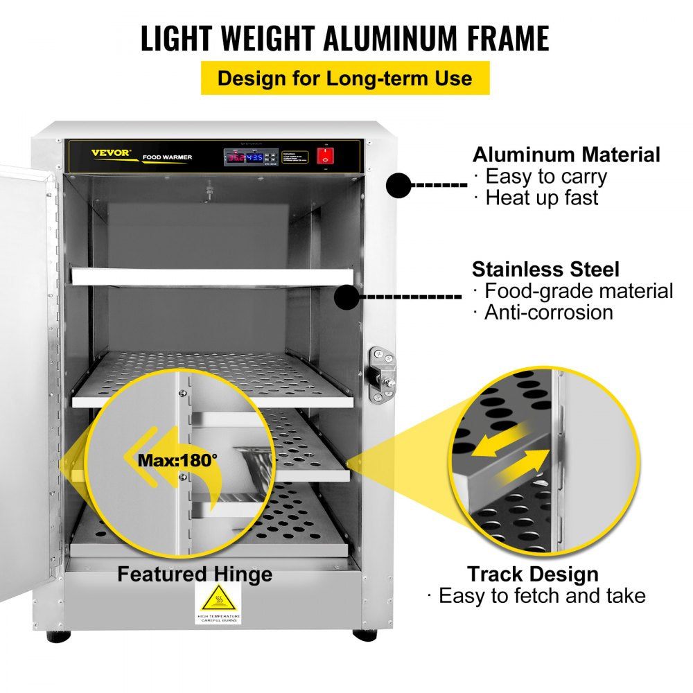 FWHB-162224 - Durable Aluminum Food Warmer with 4 Stainless Steel Trays