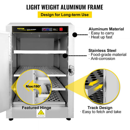 FWHB-162224 - Durable Aluminum Food Warmer with 4 Stainless Steel Trays