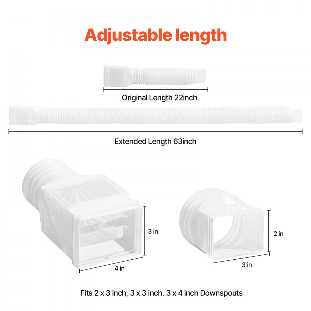 HC3003G2 - Flexible 22-63 inch Downspout Extenders with Filter Screen