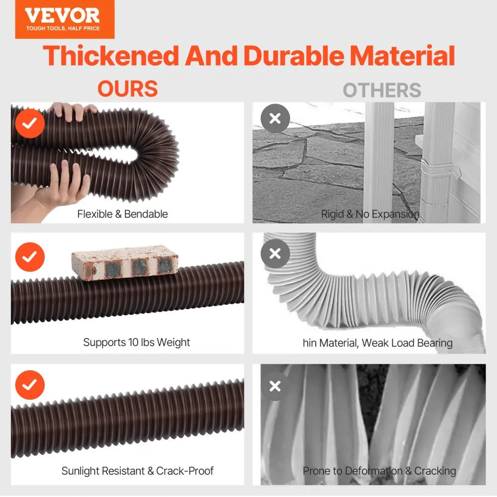 HC3003G2 - Flexible Downspout Extender 22-63" for Effective Water Drainage