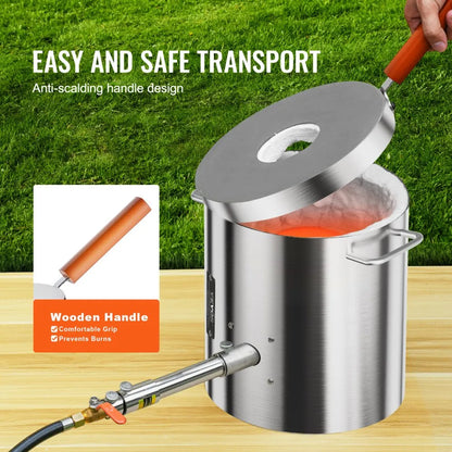 JH8KGA - VEVOR 2500℉ Propane Melting Furnace, Durable Stainless Steel Design