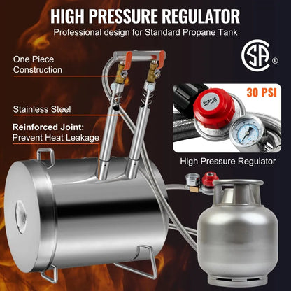 JHRJS12KG02A - Portable 12KG Propane Melting Furnace with Double Burners
