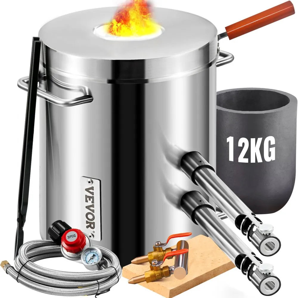 JHRJS12KG02A - Portable 12KG Propane Melting Furnace with Double Burners
