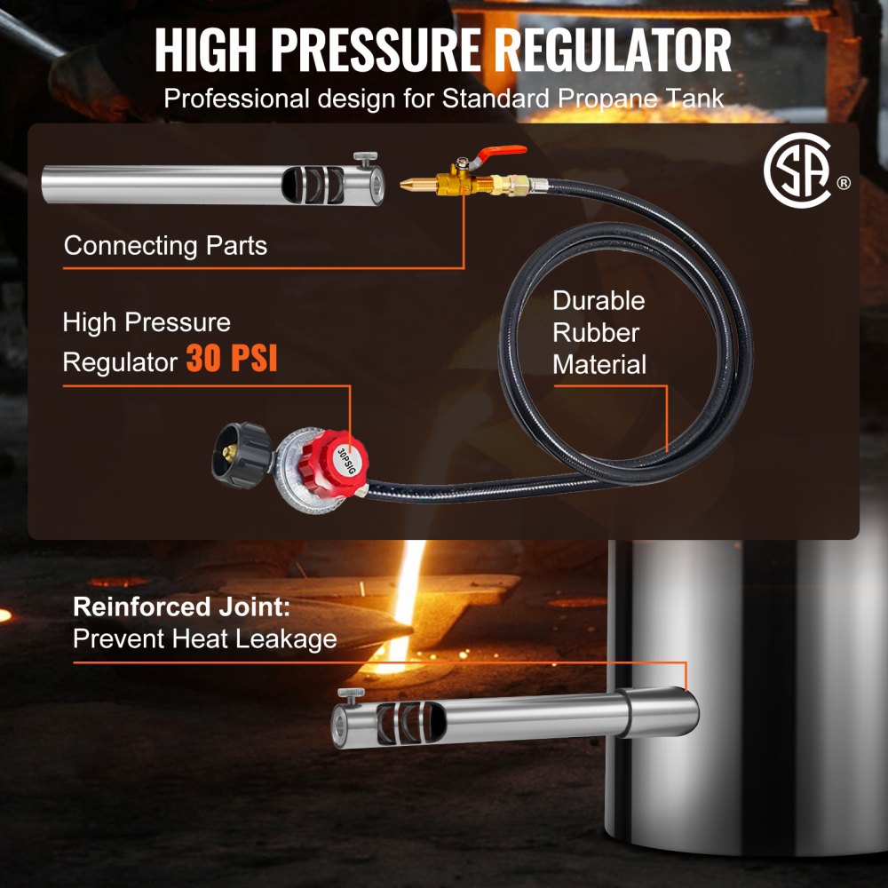 JHRJD06KG01A - 6KG Stainless Steel Propane Melting Furnace Kit, 2700°F Max