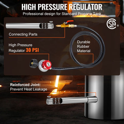 JHRJD06KG01A - 6KG Stainless Steel Propane Melting Furnace Kit, 2700°F Max