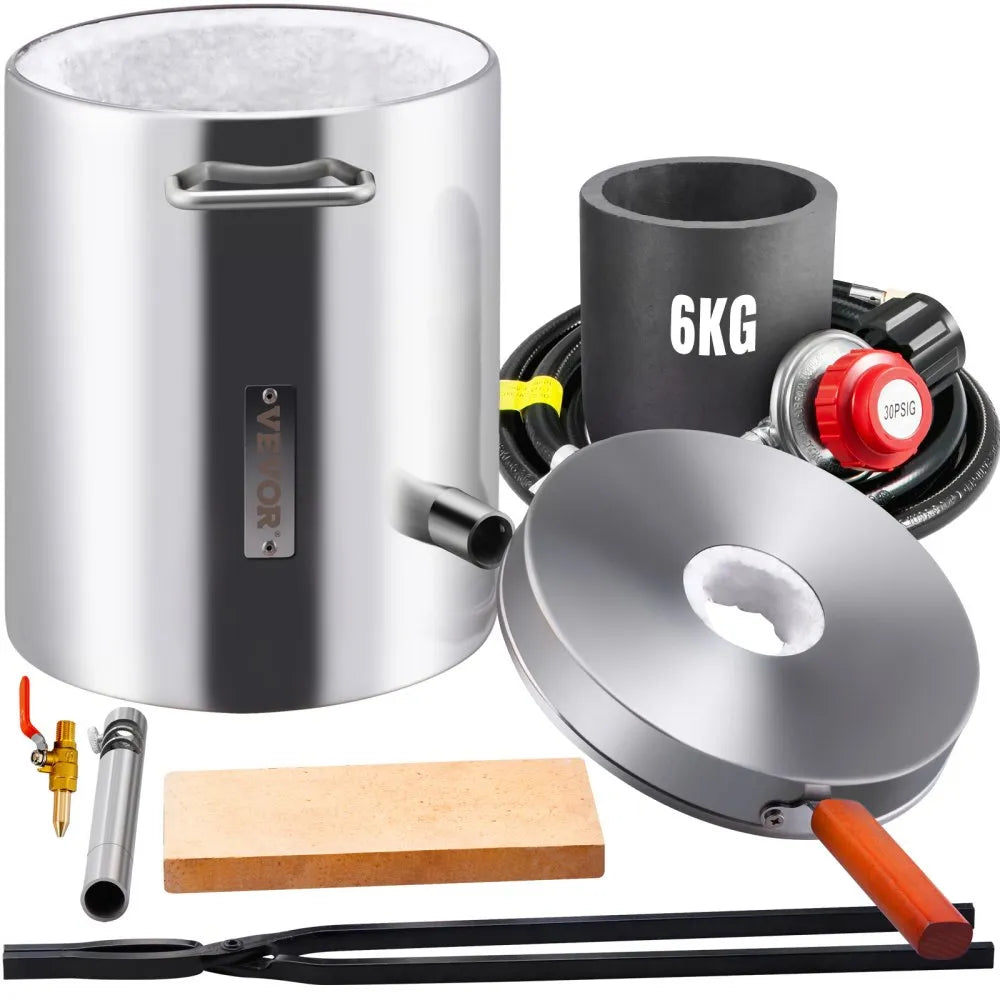 JHRJD06KG01A - 6KG Stainless Steel Propane Melting Furnace Kit, 2700°F Max