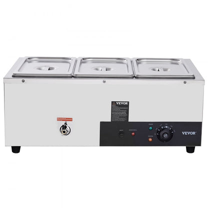 010272323492 - 3-Pan Stainless Steel Food Warmer with 1500W Power