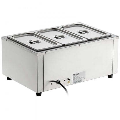010272323492 - 3-Pan Stainless Steel Food Warmer with 1500W Power