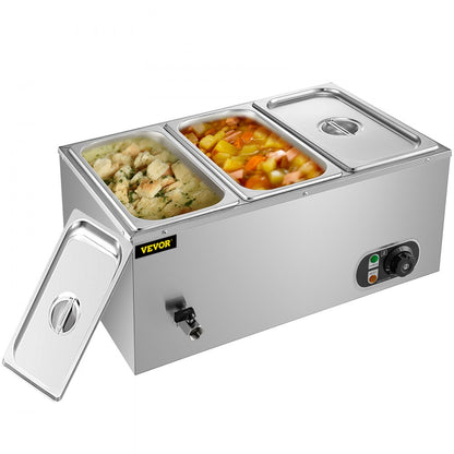 XTC3C - 16Qt Stainless Steel Electric Food Warmer for Buffets and Catering