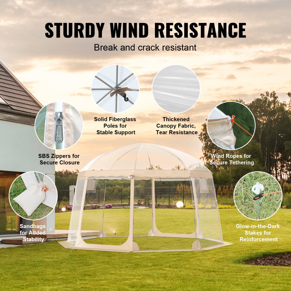 120974 - 15x15 ft Waterproof PVC Sports Tent for 12-15 People