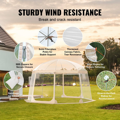120974 - 15x15 ft Waterproof PVC Sports Tent for 12-15 People