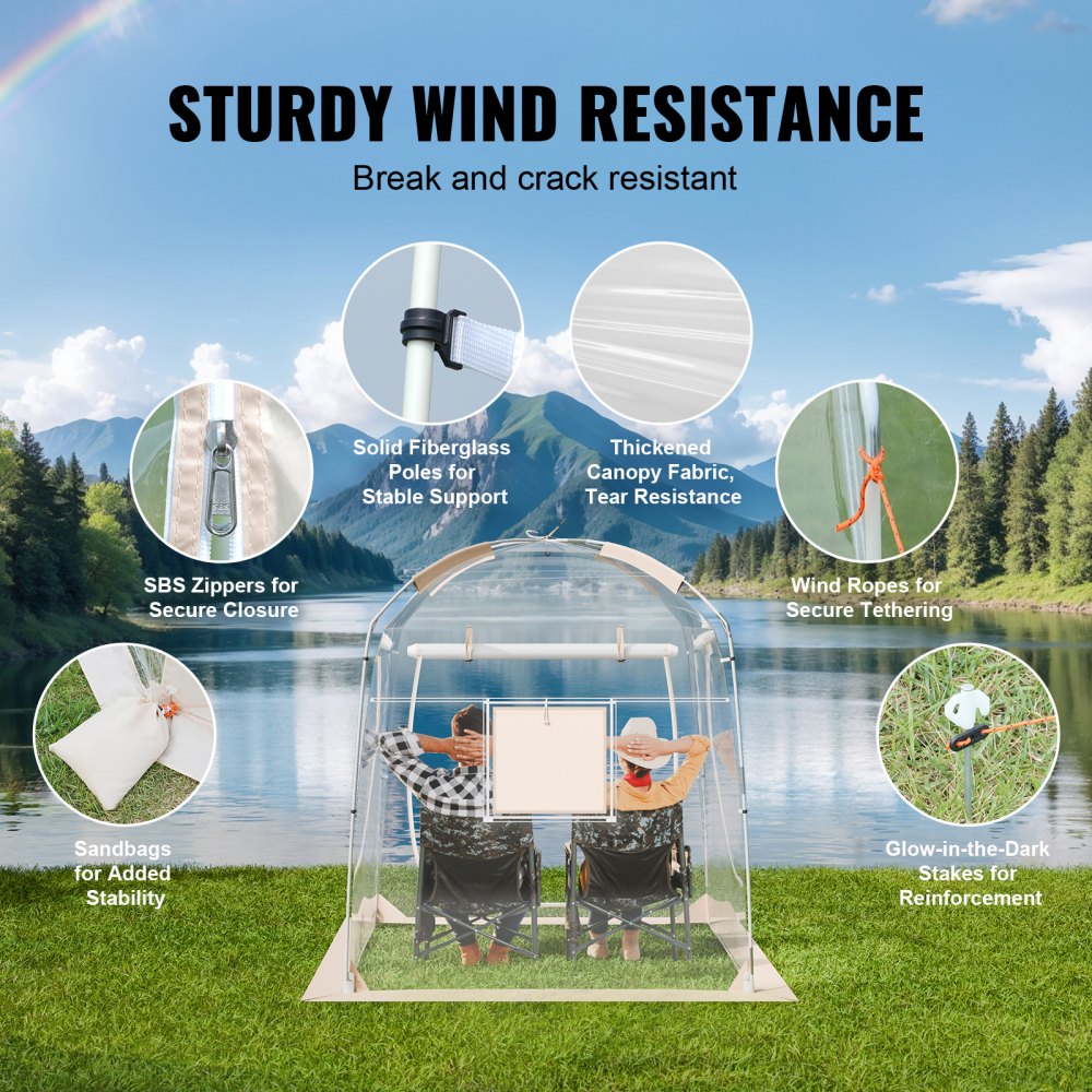 120971 - 72" VEVOR Sports Tent for 2-4 People, Weatherproof & Portable