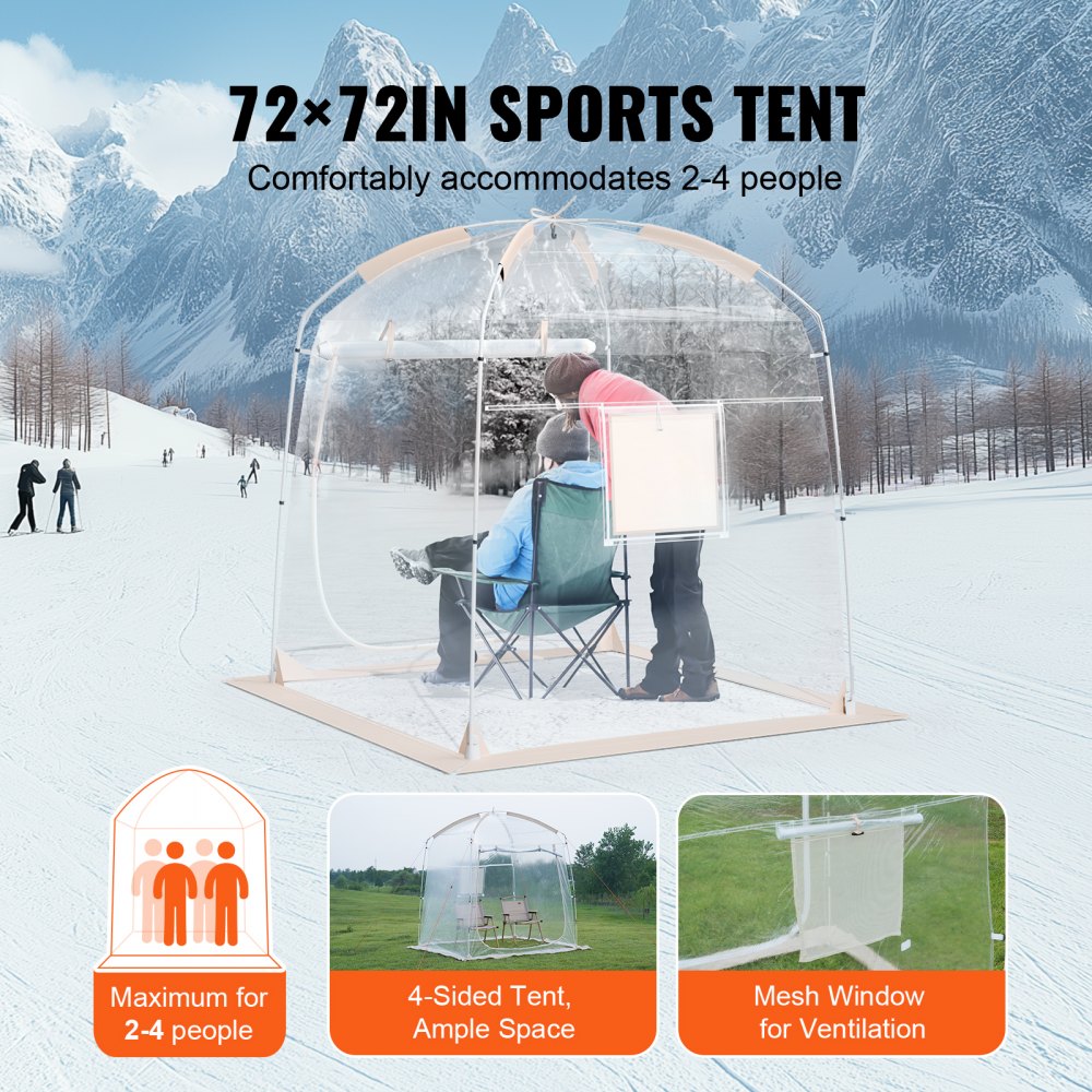 120971 - 72" VEVOR Sports Tent for 2-4 People, Weatherproof & Portable
