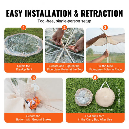 120972 - 10x10 ft VEVOR Pop-Up Sports Tent for 4-8 People