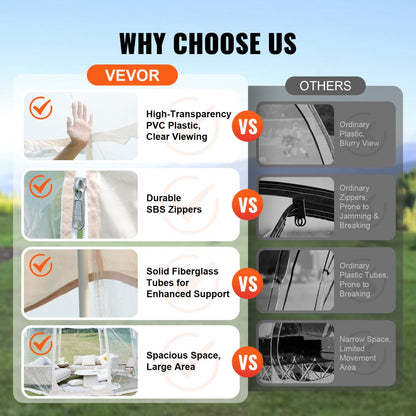 120972 - 10x10 ft VEVOR Pop-Up Sports Tent for 4-8 People