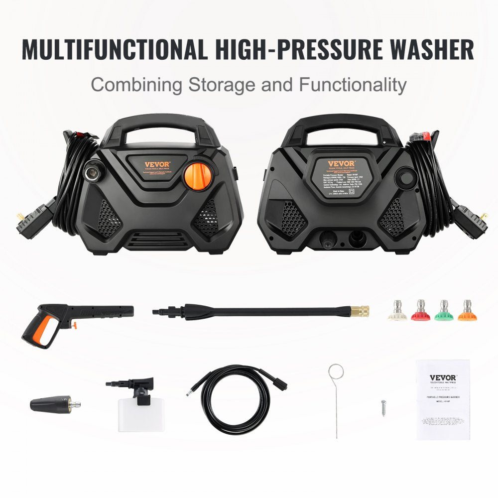 HY49P - 2150 PSI Electric Pressure Washer with 20ft Hose & 5 Nozzles