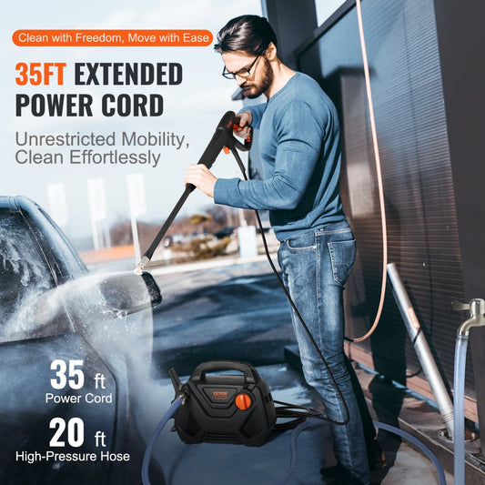 HY49P - 2150 PSI Electric Pressure Washer with 20ft Hose & 5 Nozzles