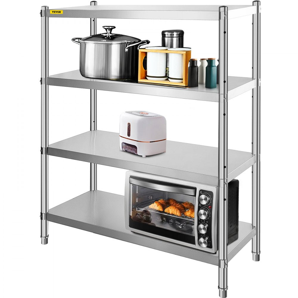 010545702291 - 4-Tier Adjustable Stainless Steel Shelf for Kitchen/Garage Storage