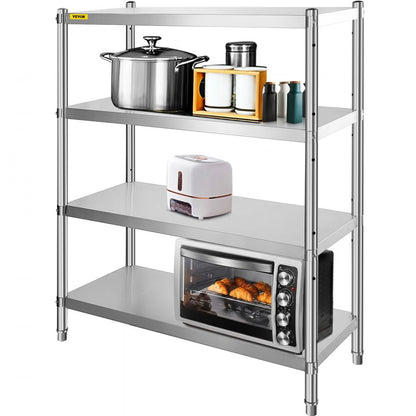 010545702291 - 4-Tier Adjustable Stainless Steel Shelf for Kitchen/Garage Storage