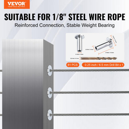 YXHF-W046-1/8"-81 - T316 Stainless Steel Protector Sleeves for Outdoor Railings
