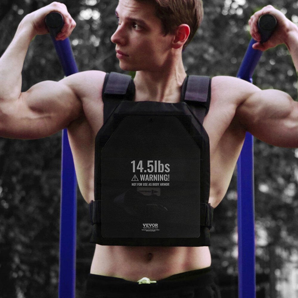 JSPB-14.5LB - Durable 14.5 lb Weight Vest Plates, 12.2x10x0.5 in Secure Fit