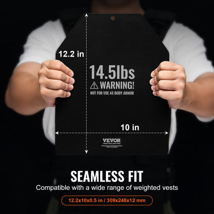 JSPB-14.5LB - Durable 14.5 lb Weight Vest Plates, 12.2x10x0.5 in Secure Fit